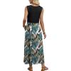 image:imageWIHOLL Summer Dresses for Women 2026 Maxi Dresses Long Flowy A Line Sleeveless Sundresses with PocketsBlack Palm Leaf
