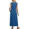 image:imageWIHOLL Summer Dresses for Women 2026 Maxi Dresses Long Flowy A Line Sleeveless Sundresses with PocketsBlue