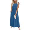 image:imageWIHOLL Summer Dresses for Women 2026 Maxi Dresses Long Flowy A Line Sleeveless Sundresses with PocketsBlue