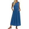 image:imageWIHOLL Summer Dresses for Women 2026 Maxi Dresses Long Flowy A Line Sleeveless Sundresses with PocketsBlue