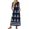 image:imageWIHOLL Summer Dresses for Women 2026 Maxi Dresses Long Flowy A Line Sleeveless Sundresses with PocketsBoho Navy