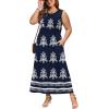 image:imageWIHOLL Summer Dresses for Women 2026 Maxi Dresses Long Flowy A Line Sleeveless Sundresses with PocketsBoho Navy