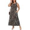 image:imageWIHOLL Summer Dresses for Women 2026 Maxi Dresses Long Flowy A Line Sleeveless Sundresses with PocketsCheetah Print