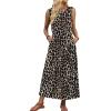 image:imageWIHOLL Summer Dresses for Women 2026 Maxi Dresses Long Flowy A Line Sleeveless Sundresses with PocketsCheetah Print