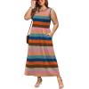 image:imageWIHOLL Summer Dresses for Women 2026 Maxi Dresses Long Flowy A Line Sleeveless Sundresses with PocketsColorful Stripes