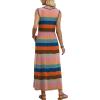image:imageWIHOLL Summer Dresses for Women 2026 Maxi Dresses Long Flowy A Line Sleeveless Sundresses with PocketsColorful Stripes