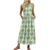 image:imageWIHOLL Summer Dresses for Women 2026 Maxi Dresses Long Flowy A Line Sleeveless Sundresses with PocketsFloral Green