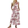 image:imageWIHOLL Summer Dresses for Women 2026 Maxi Dresses Long Flowy A Line Sleeveless Sundresses with PocketsFloral Pink