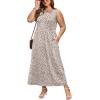 image:imageWIHOLL Summer Dresses for Women 2026 Maxi Dresses Long Flowy A Line Sleeveless Sundresses with PocketsLeopard Print