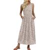 image:imageWIHOLL Summer Dresses for Women 2026 Maxi Dresses Long Flowy A Line Sleeveless Sundresses with PocketsLeopard Print