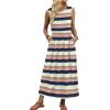 image:imageWIHOLL Summer Dresses for Women 2026 Maxi Dresses Long Flowy A Line Sleeveless Sundresses with PocketsMultistriped