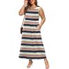 image:imageWIHOLL Summer Dresses for Women 2026 Maxi Dresses Long Flowy A Line Sleeveless Sundresses with PocketsMultistriped