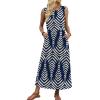 image:imageWIHOLL Summer Dresses for Women 2026 Maxi Dresses Long Flowy A Line Sleeveless Sundresses with PocketsNavy Print