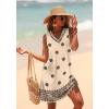 image:imageWIHOLL Summer Dresses for Women Beach Vacation Clothes Sundress Dress Hawaiian Boho Dresses Fashion Travel Cruise OutfitsBeige Ethnic