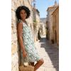 image:imageWIHOLL Summer Dresses for Women Beach Vacation Clothes Sundress Dress Hawaiian Boho Dresses Fashion Travel Cruise OutfitsGreen Florals