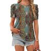 image:imageWIHOLL Summer Tops for Women Puff Sleeve Crewneck T Shirts Dressy Casual Blouses Spring Outfits Fashion ClothesBoho