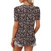 image:imageWIHOLL Summer Tops for Women Puff Sleeve Crewneck T Shirts Dressy Casual Blouses Spring Outfits Fashion ClothesFloral Black