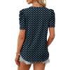 image:imageWIHOLL Summer Tops for Women Puff Sleeve Crewneck T Shirts Dressy Casual Blouses Spring Outfits Fashion ClothesNavy Blue Polka Dots