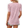 image:imageWIHOLL Summer Tops for Women Puff Sleeve Crewneck T Shirts Dressy Casual Blouses Spring Outfits Fashion ClothesPink Dot