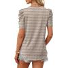 image:imageWIHOLL Summer Tops for Women Puff Sleeve Crewneck T Shirts Dressy Casual Blouses Spring Outfits Fashion ClothesStripe