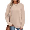 image:imageWIHOLL Sweaters for Women Lightweight Pullover Tops Long Sleeve Shirts Crewneck Fashion Clothing Fall Outfits 2026Apricot