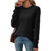 image:imageWIHOLL Sweaters for Women Lightweight Pullover Tops Long Sleeve Shirts Crewneck Fashion Clothing Fall Outfits 2026Black