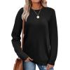 image:imageWIHOLL Sweaters for Women Lightweight Pullover Tops Long Sleeve Shirts Crewneck Fashion Clothing Fall Outfits 2026Black
