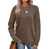 image:imageWIHOLL Sweaters for Women Lightweight Pullover Tops Long Sleeve Shirts Crewneck Fashion Clothing Fall Outfits 2026Brown