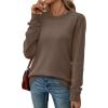 image:imageWIHOLL Sweaters for Women Lightweight Pullover Tops Long Sleeve Shirts Crewneck Fashion Clothing Fall Outfits 2026Brown