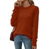 image:imageWIHOLL Sweaters for Women Lightweight Pullover Tops Long Sleeve Shirts Crewneck Fashion Clothing Fall Outfits 2026Caramel