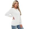 image:imageWIHOLL Sweaters for Women Lightweight Pullover Tops Long Sleeve Shirts Crewneck Fashion Clothing Fall Outfits 2026Cream White
