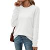 image:imageWIHOLL Sweaters for Women Lightweight Pullover Tops Long Sleeve Shirts Crewneck Fashion Clothing Fall Outfits 2026Cream White