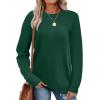 image:imageWIHOLL Sweaters for Women Lightweight Pullover Tops Long Sleeve Shirts Crewneck Fashion Clothing Fall Outfits 2026Dark Green