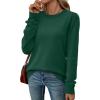 image:imageWIHOLL Sweaters for Women Lightweight Pullover Tops Long Sleeve Shirts Crewneck Fashion Clothing Fall Outfits 2026Dark Green