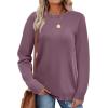 image:imageWIHOLL Sweaters for Women Lightweight Pullover Tops Long Sleeve Shirts Crewneck Fashion Clothing Fall Outfits 2026Grey Purple