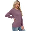 image:imageWIHOLL Sweaters for Women Lightweight Pullover Tops Long Sleeve Shirts Crewneck Fashion Clothing Fall Outfits 2026Grey Purple