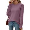 image:imageWIHOLL Sweaters for Women Lightweight Pullover Tops Long Sleeve Shirts Crewneck Fashion Clothing Fall Outfits 2026Grey Purple