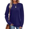 image:imageWIHOLL Sweaters for Women Lightweight Pullover Tops Long Sleeve Shirts Crewneck Fashion Clothing Fall Outfits 2026Navy Blue