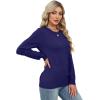image:imageWIHOLL Sweaters for Women Lightweight Pullover Tops Long Sleeve Shirts Crewneck Fashion Clothing Fall Outfits 2026Navy Blue