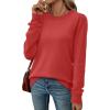 image:imageWIHOLL Sweaters for Women Lightweight Pullover Tops Long Sleeve Shirts Crewneck Fashion Clothing Fall Outfits 2026Red