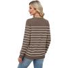 image:imageWIHOLL Sweaters for Women Lightweight Pullover Tops Long Sleeve Shirts Crewneck Fashion Clothing Fall Outfits 2026Schocolate Brownwhite Striped