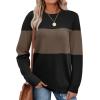 image:imageWIHOLL Sweaters for Women Lightweight Pullover Tops Long Sleeve Shirts Crewneck Fashion Clothing Fall Outfits 2026Tblackchocolate Brown
