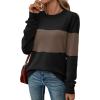 image:imageWIHOLL Sweaters for Women Lightweight Pullover Tops Long Sleeve Shirts Crewneck Fashion Clothing Fall Outfits 2026Tblackchocolate Brown