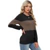 image:imageWIHOLL Sweaters for Women Lightweight Pullover Tops Long Sleeve Shirts Crewneck Fashion Clothing Fall Outfits 2026Tblackchocolate Brown