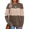 image:imageWIHOLL Sweaters for Women Lightweight Pullover Tops Long Sleeve Shirts Crewneck Fashion Clothing Fall Outfits 2026Tchocolate Brownapricot
