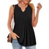image:imageWIHOLL Tank Tops for Women Summer Babydoll Peplum Tops V Neck Sleeveless Shirts Dressy Casual Blouses Beach Vacation ClothesBlack