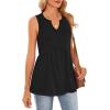 image:imageWIHOLL Tank Tops for Women Summer Babydoll Peplum Tops V Neck Sleeveless Shirts Dressy Casual Blouses Beach Vacation ClothesBlack