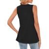 image:imageWIHOLL Tank Tops for Women Summer Babydoll Peplum Tops V Neck Sleeveless Shirts Dressy Casual Blouses Beach Vacation ClothesBlack
