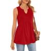 image:imageWIHOLL Tank Tops for Women Summer Babydoll Peplum Tops V Neck Sleeveless Shirts Dressy Casual Blouses Beach Vacation ClothesBright Red