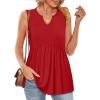 image:imageWIHOLL Tank Tops for Women Summer Babydoll Peplum Tops V Neck Sleeveless Shirts Dressy Casual Blouses Beach Vacation ClothesBright Red